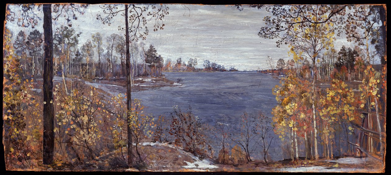 Senhöst (Late Automn). Målning av Isaak Izrailevich Brodsky (Brodsky) (1884-1939), olja på duk av Isaak Israilevich Brodsky