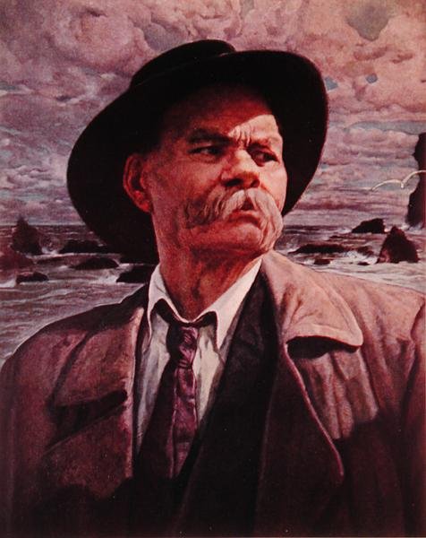 Maxim Gorkij (1868-1936) ca 1930-36 (litografi) av Isaak Israilevich Brodsky
