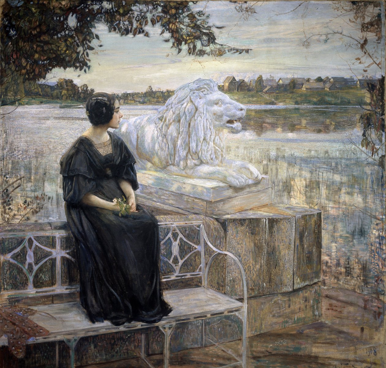 Porträtt av konstnärens fru. Målning av Isaak Izrailevich Brodsky (Brodsky) (1884-1939), olja på duk, 205 x 203,5 cm av Isaak Israilevich Brodsky