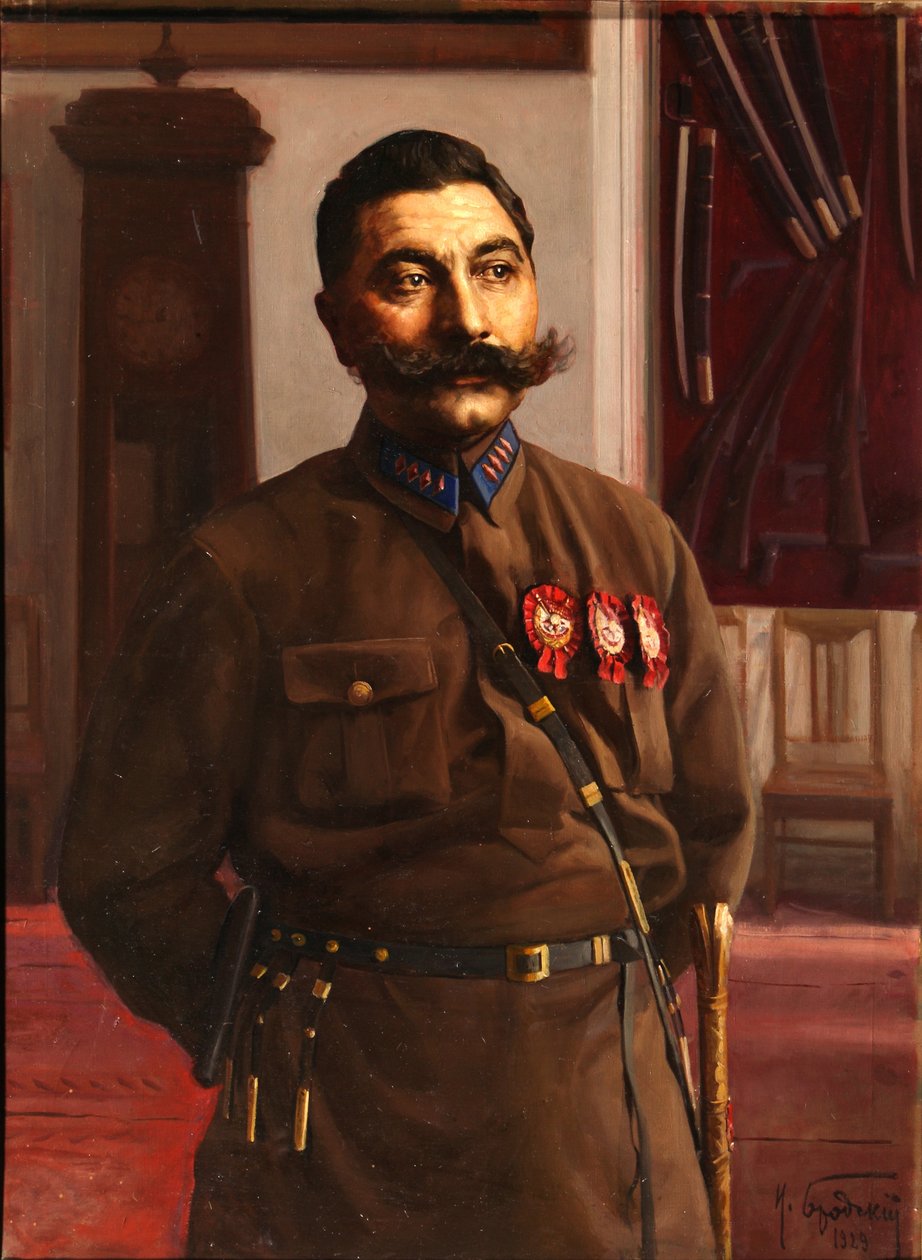 Porträtt av Semyon Mikhailovich Budyonny 1883-1973, 1929 av Isaak Israilevich Brodsky