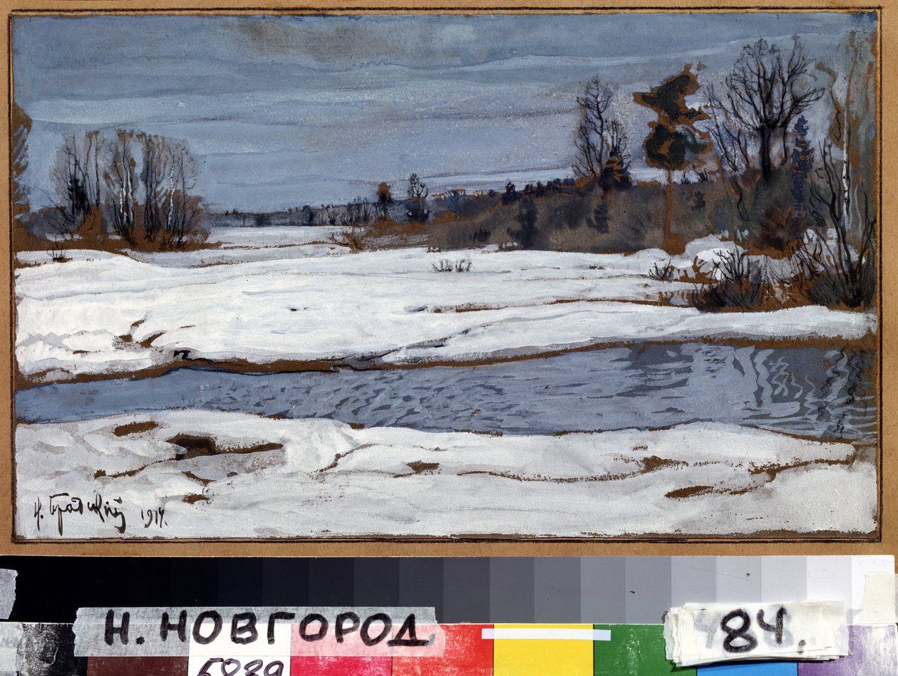 Vår (vår). Målning av Isaak Izrailevich Brodsky (Brodsky) (1884-1939). Olja på duk av Isaak Israilevich Brodsky