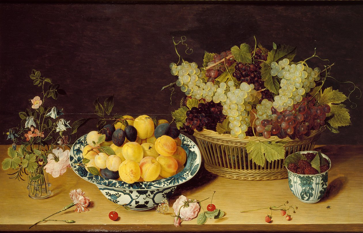 果物と花の静物、c1620-1640swedish av Isaak Soreau