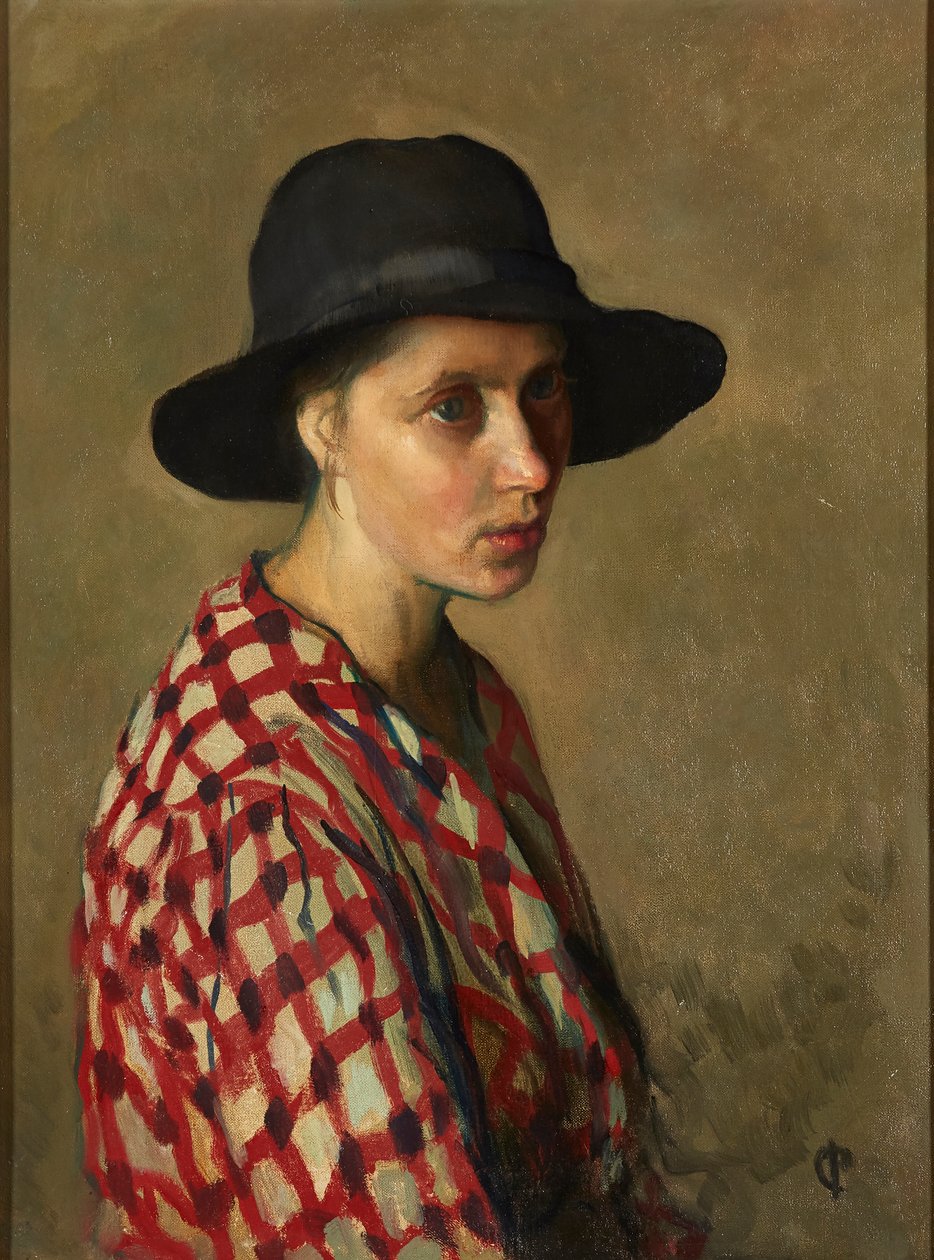 Bondflicka (olja på duk) av Isabel Codrington