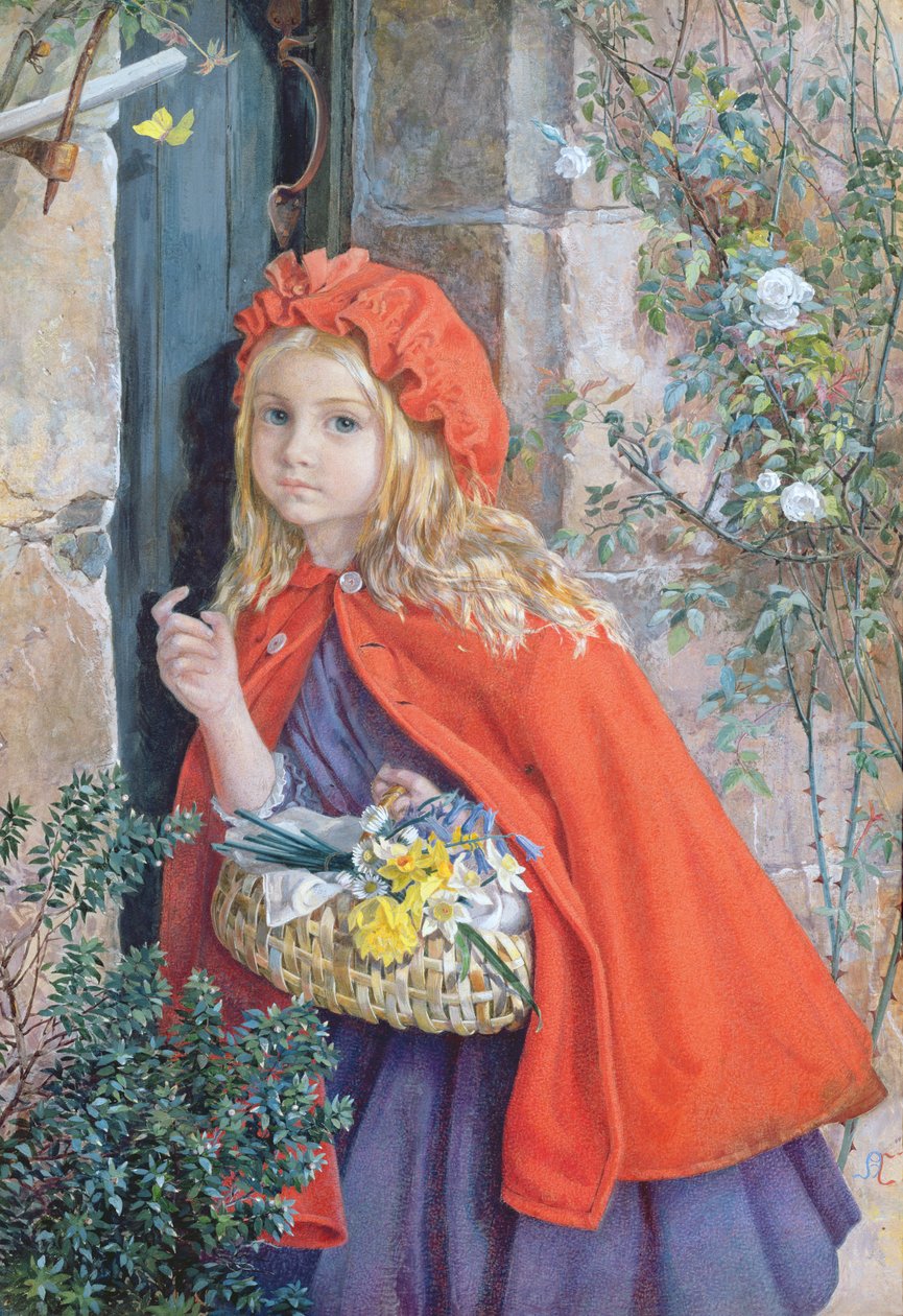 Rödluvan, 1862 (wc och gouache på papper) av Isabel Oakley Naftel