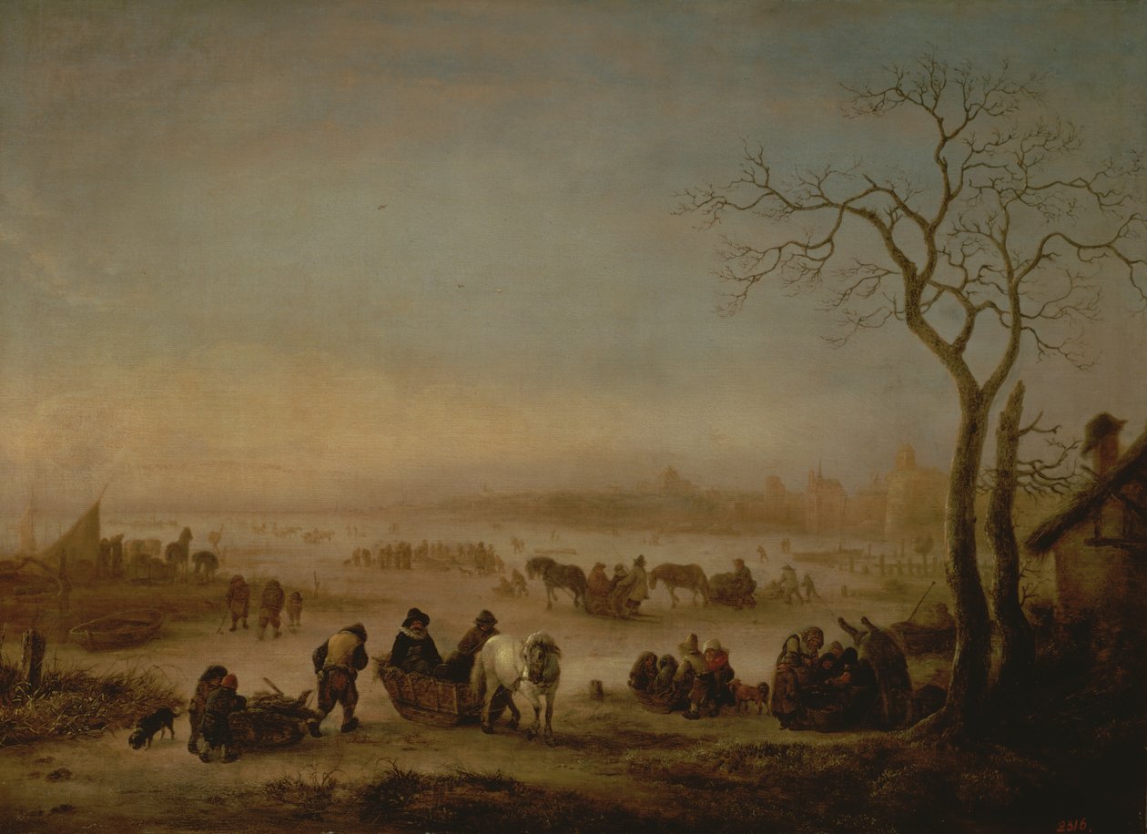 Den frusna sjön, 1648 av Isack van Ostade