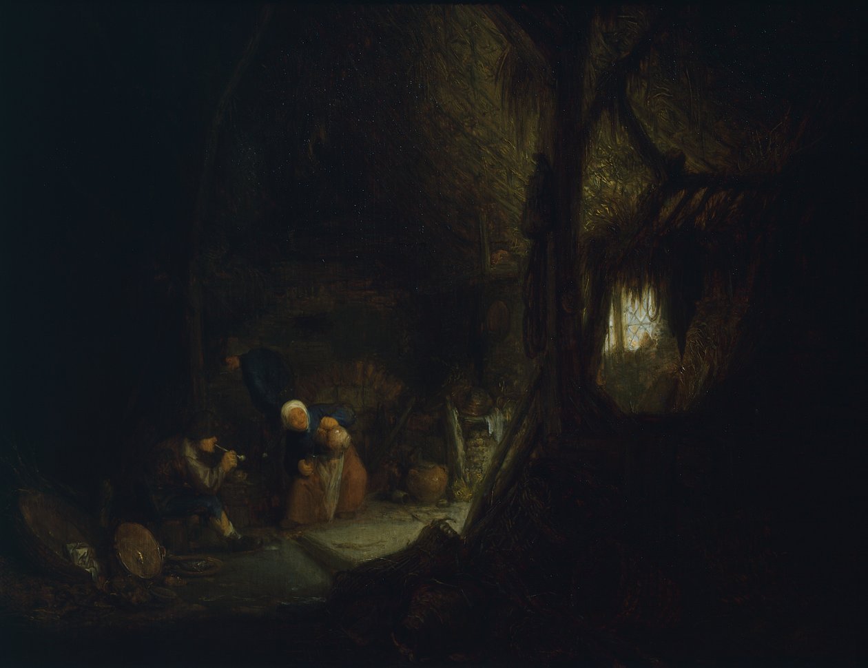 Bondefamilj i lada, av Isack van Ostade (1621-1649) av Isack van Ostade