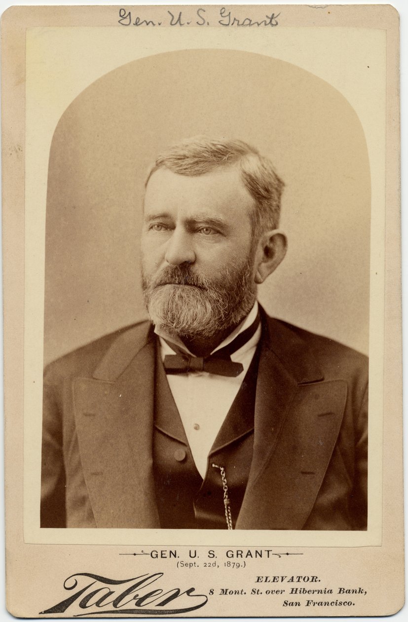 Ulysses Simpson Grant (1822-85), general i unionsarmén, USA:s 18:e president (albumenfoto) av Isaiah Taber