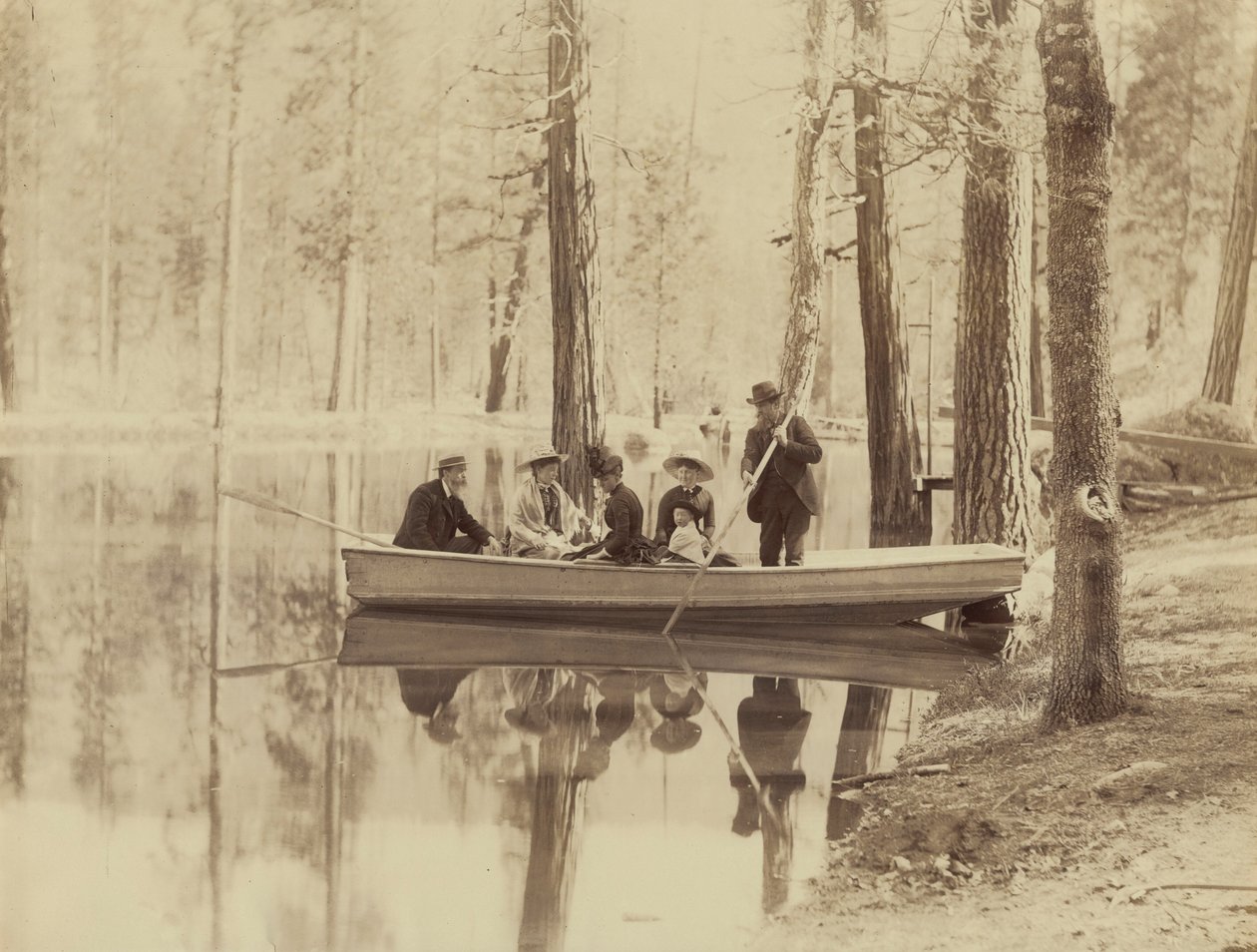 Scen vid Stella Lake, Wawona Station,1880 (foto) av Isaiah Taber