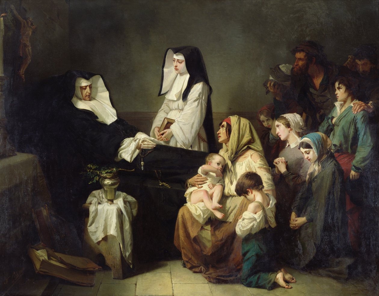 En välgörenhetssysters död, 1850 av Isidore Pils