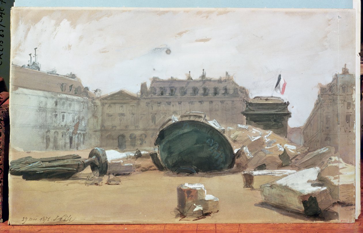 Paris Commune: The Fall of the Vendome Column, 29 maj 1871 av Isidore Pils