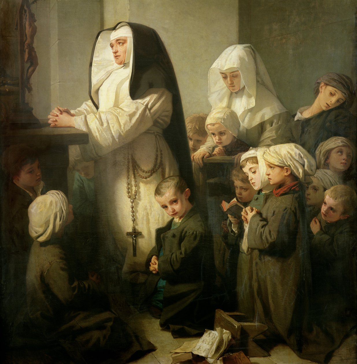 Bönen för de barn som lider av ringorm, 1853 (detalj) av Isidore Pils