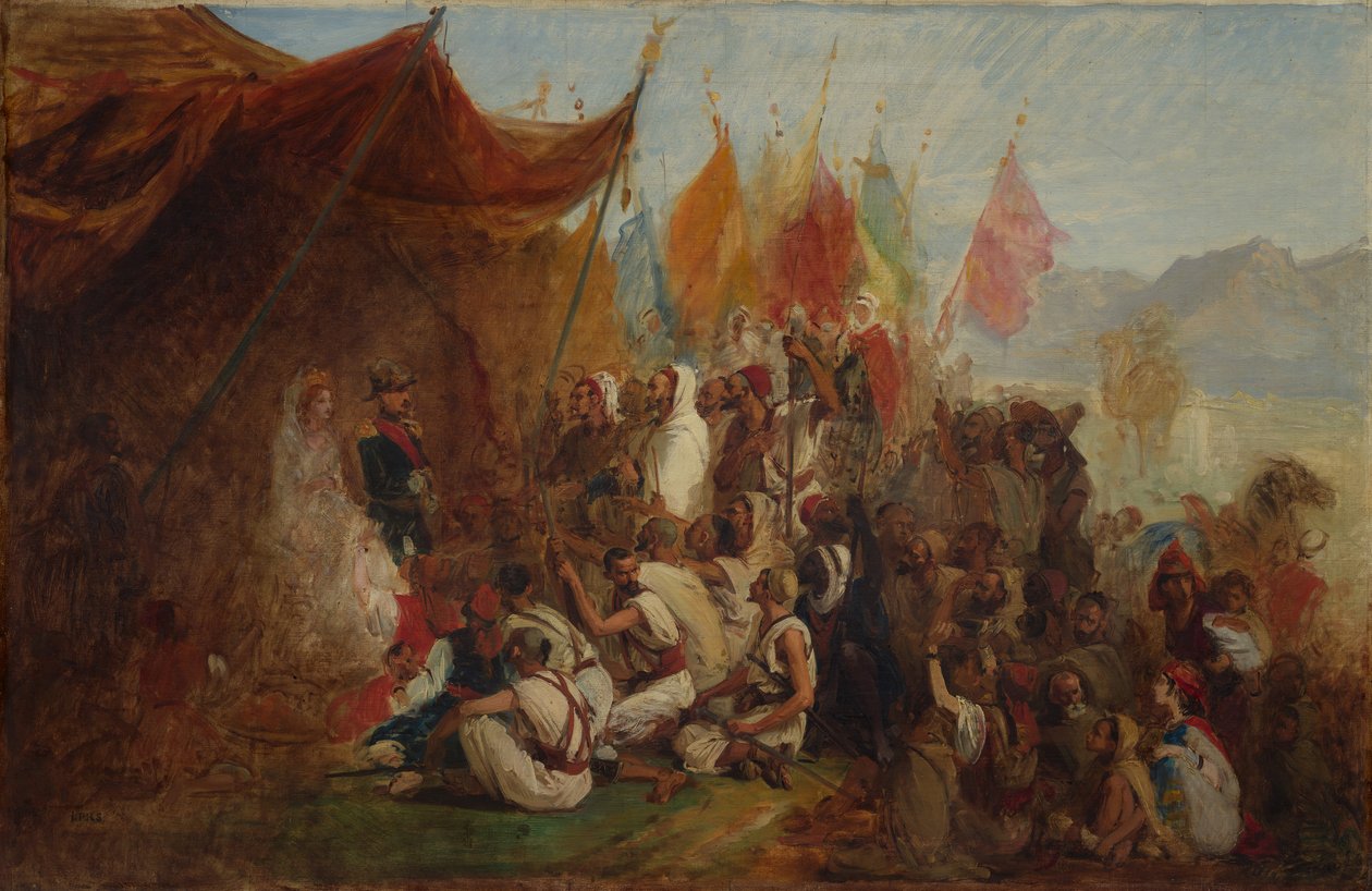Skiss för mottagandet av kejsar Napoleon III och kejsarinnan Eugénie..., 1860, ca. 1862-67. av Isidore Pils