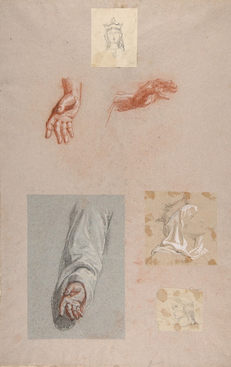 a. Hands of Saint Remi lägre register, f. Chef för Saint Clotilde övre register..., 1800-talet av Isidore Pils