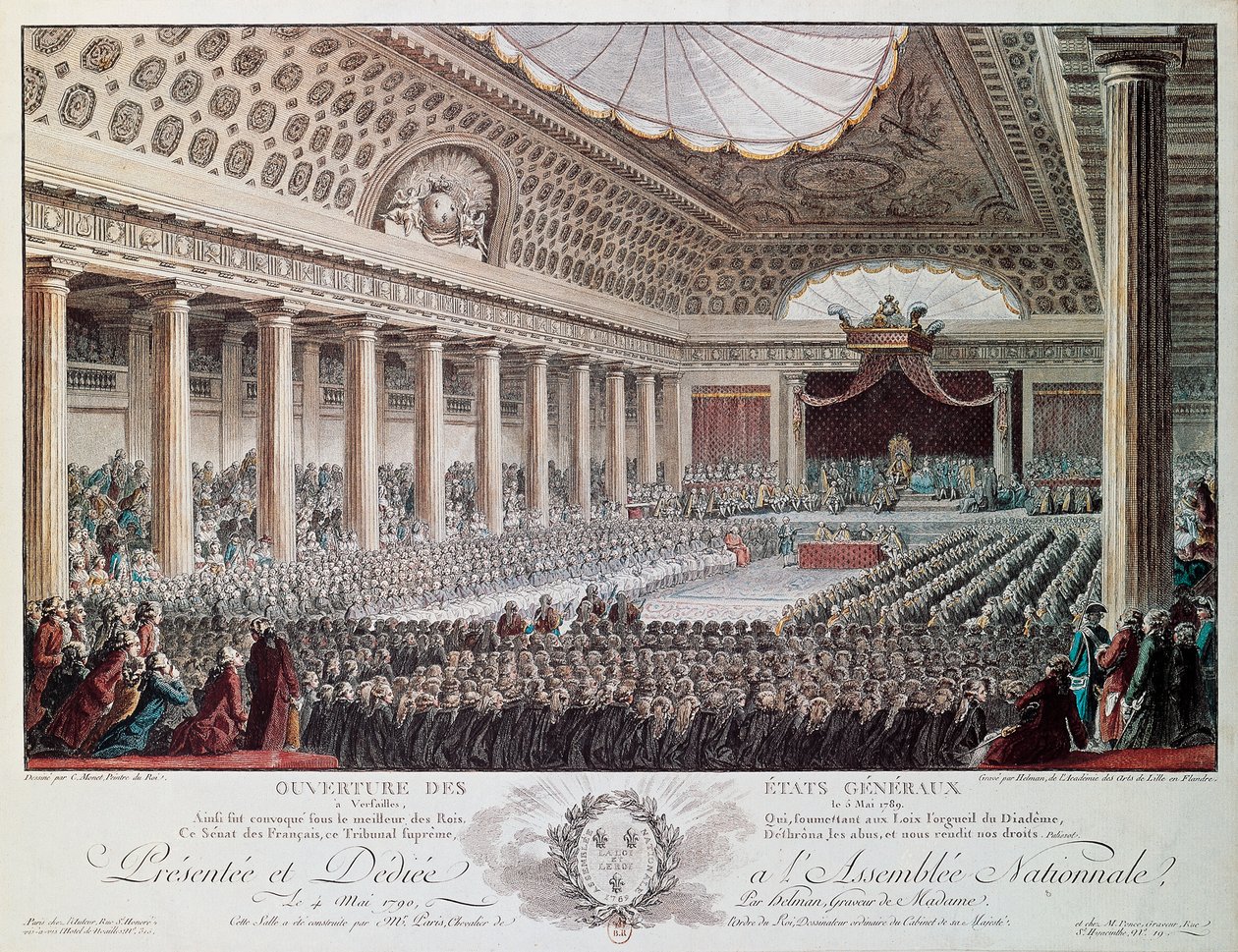 Invigning av generalstaterna i Versailles 1789, gravyr av Helmann, Franska revolutionen, Frankrike av Isidore Stanislas Helman