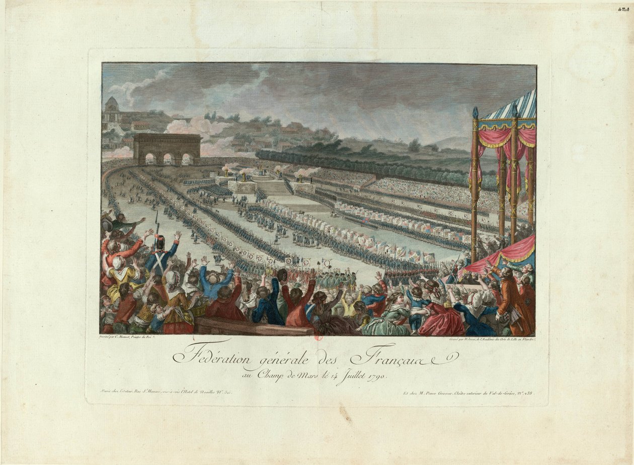 Federationens festival på Champ de Mars den 14 juli 1790, 1790. av Isidore Stanislas Helman