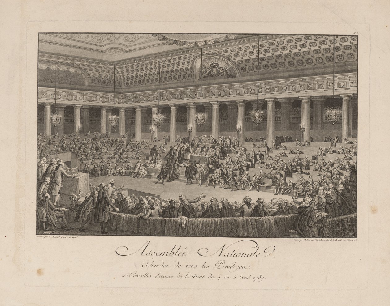 Natten den 4 augusti 1789 i nationalförsamlingen 1790 av Isidore Stanislas Helman