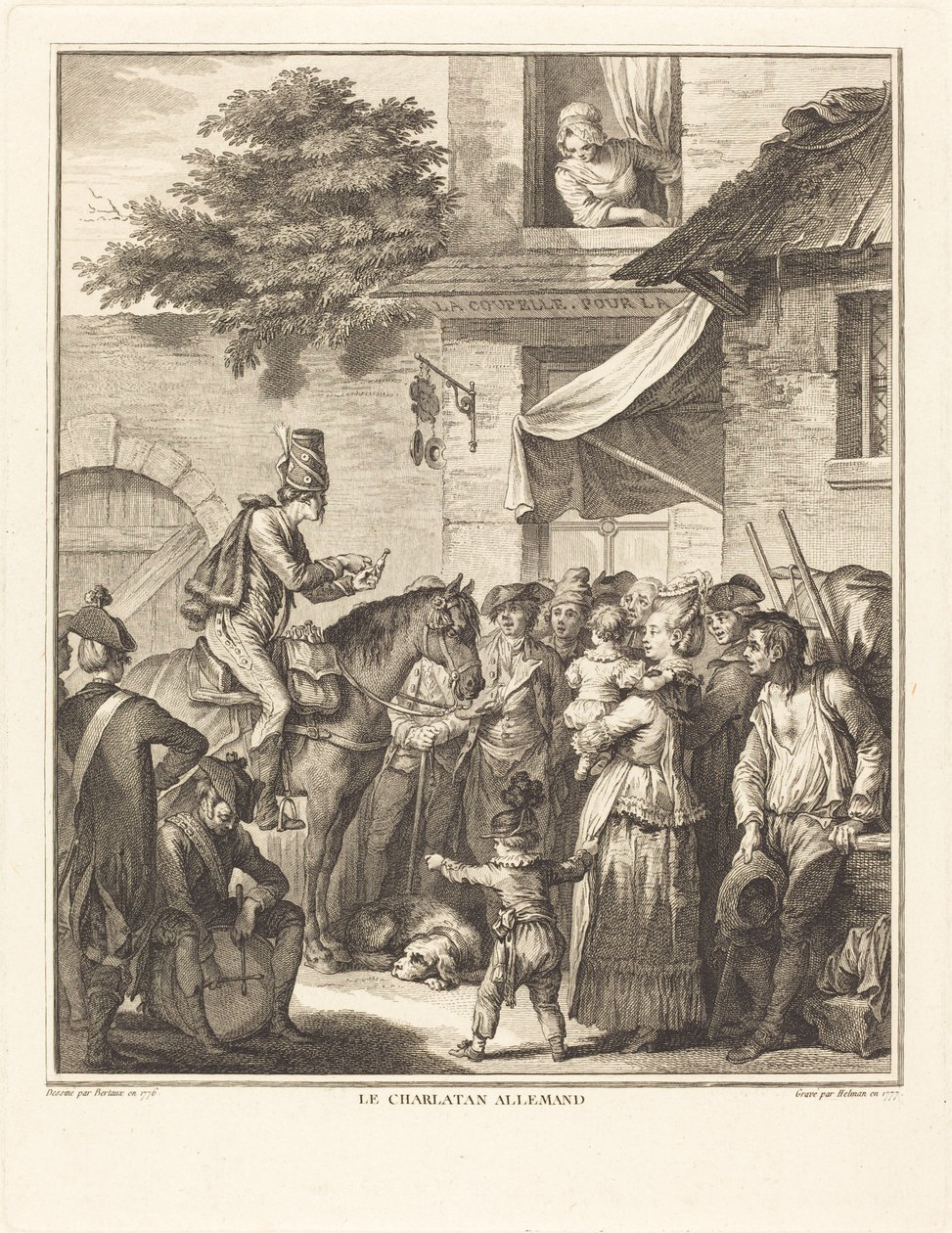 Den tyska kvacken av Isidore Stanislas Helman after Jean Duplessi Bertaux
