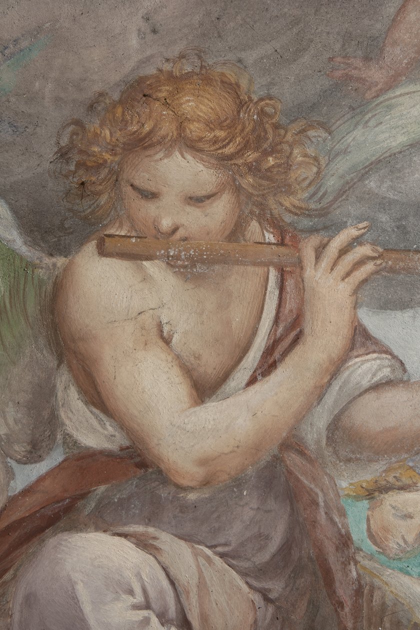 Ängel som spelar flöjt, 1623-34 av Isidoro Bianchi