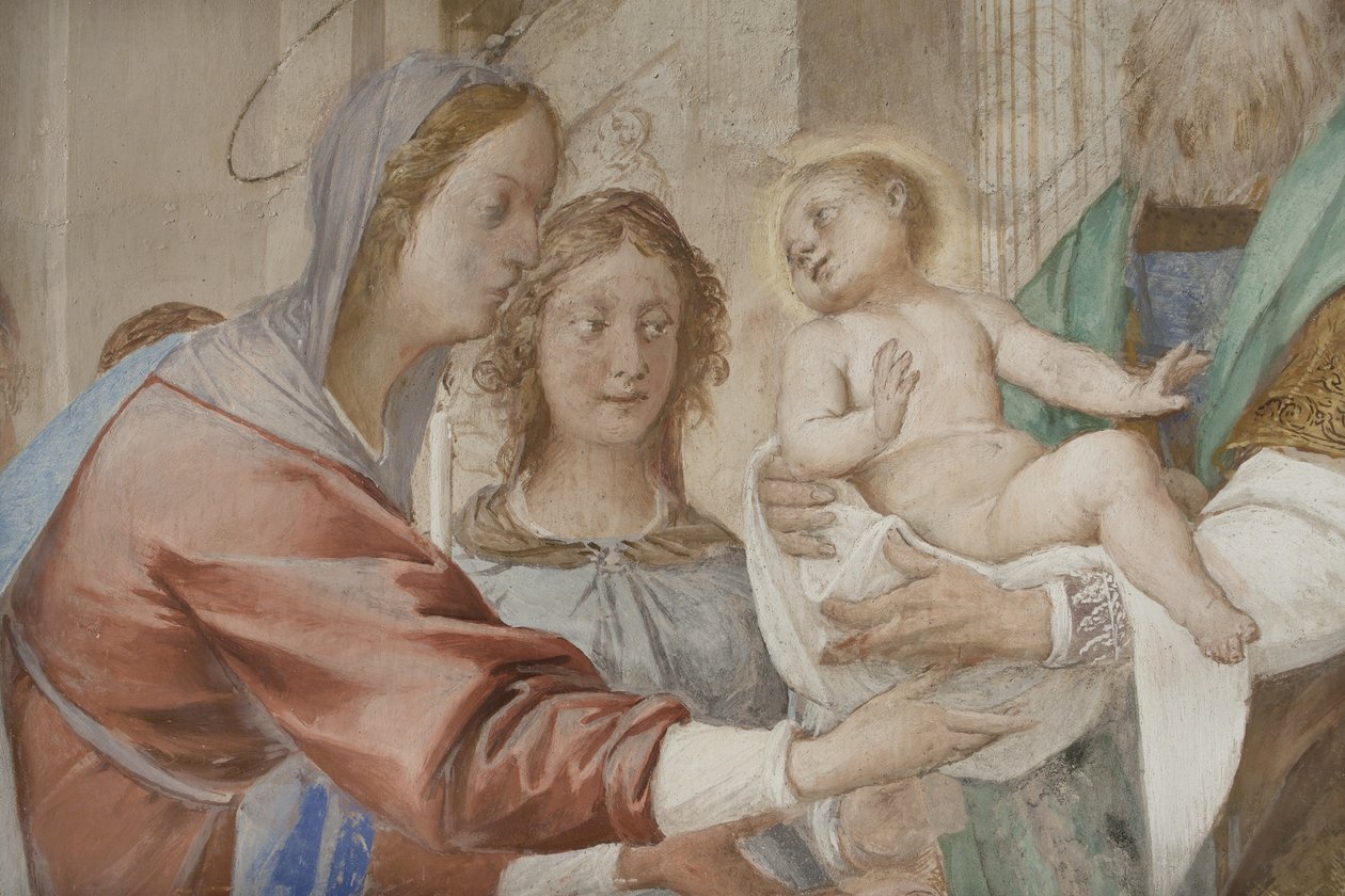 Detalj från presentationen av Jesus i templet av Isidoro Bianchi