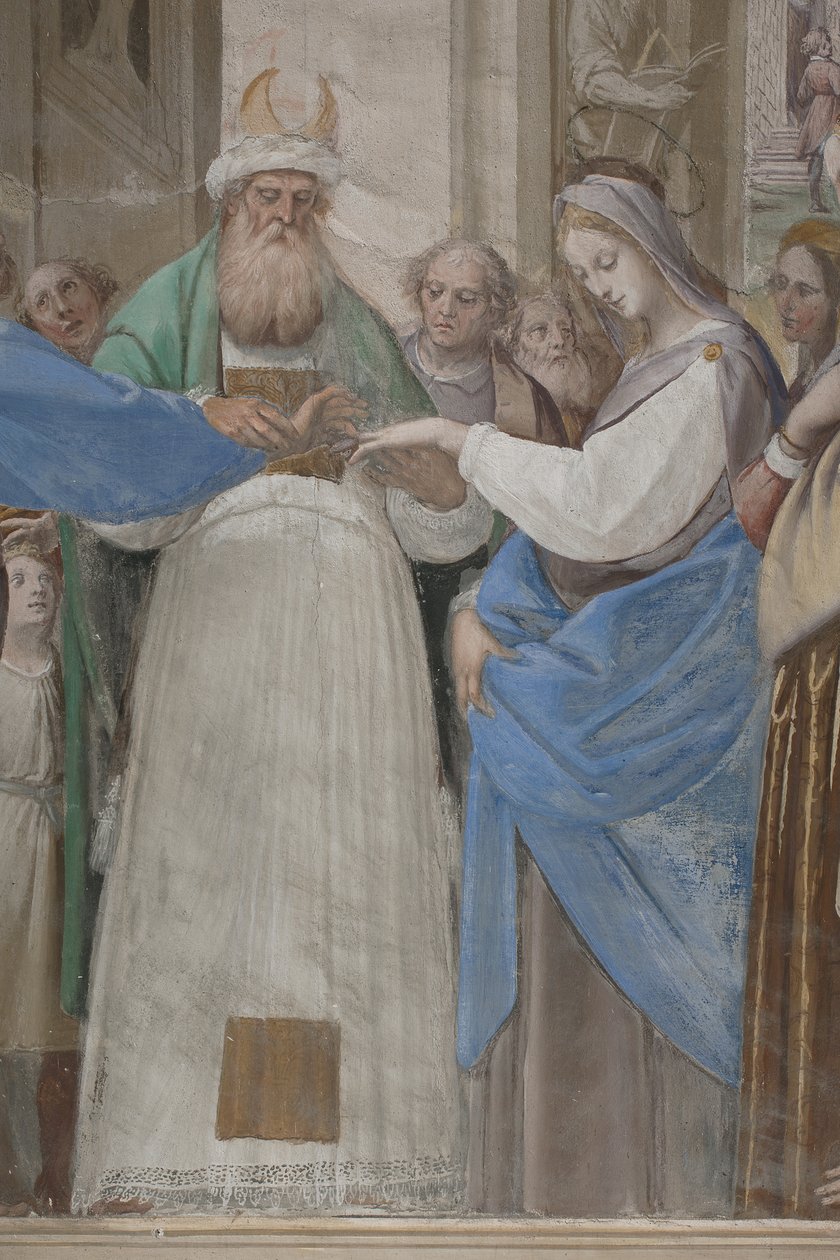 Detalj från Jungfru Marias bröllop, 1634 av Isidoro Bianchi