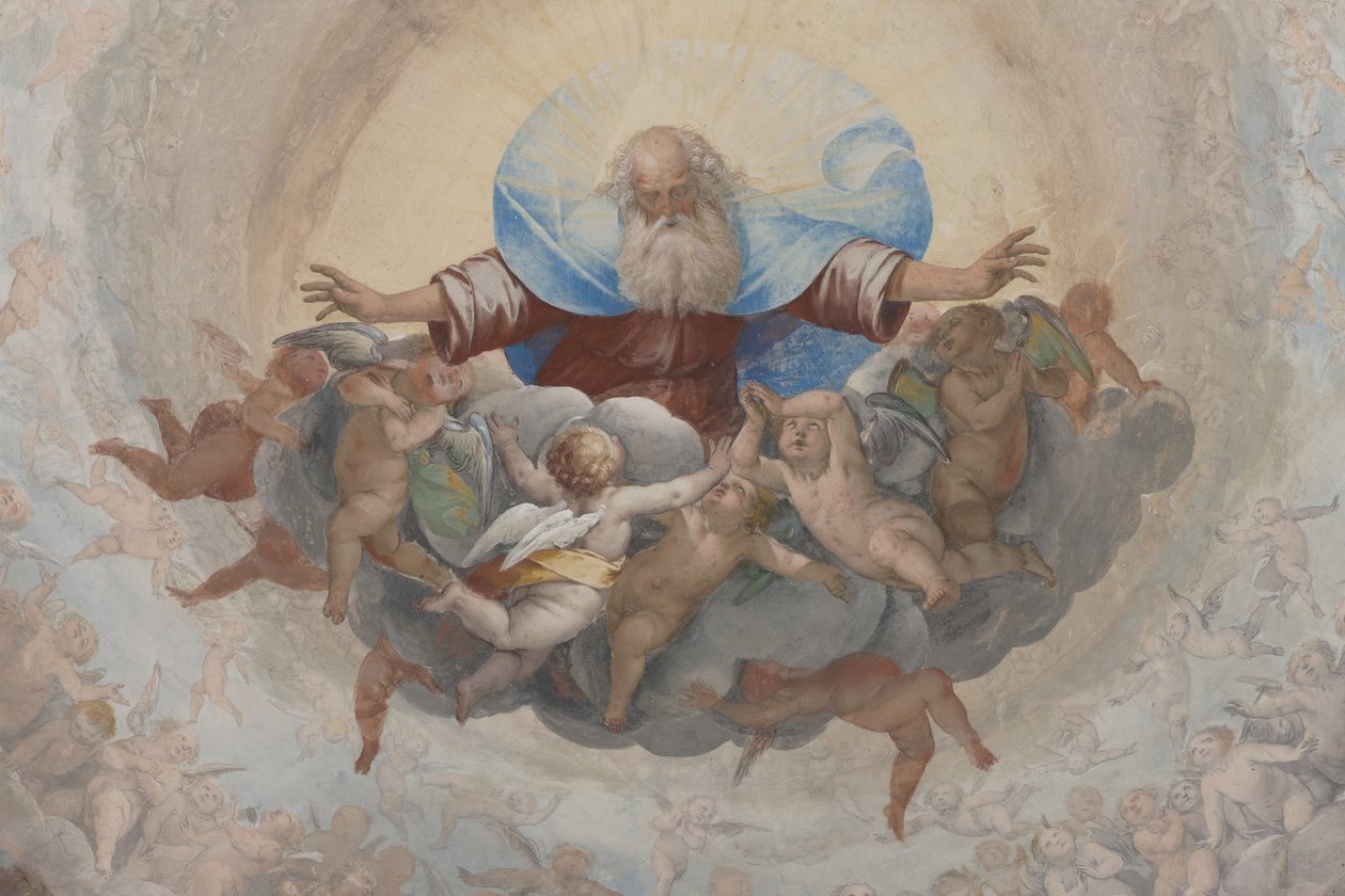 Gud och amoriner, ca 1623-34 (uppgift om 3496185) av Isidoro Bianchi