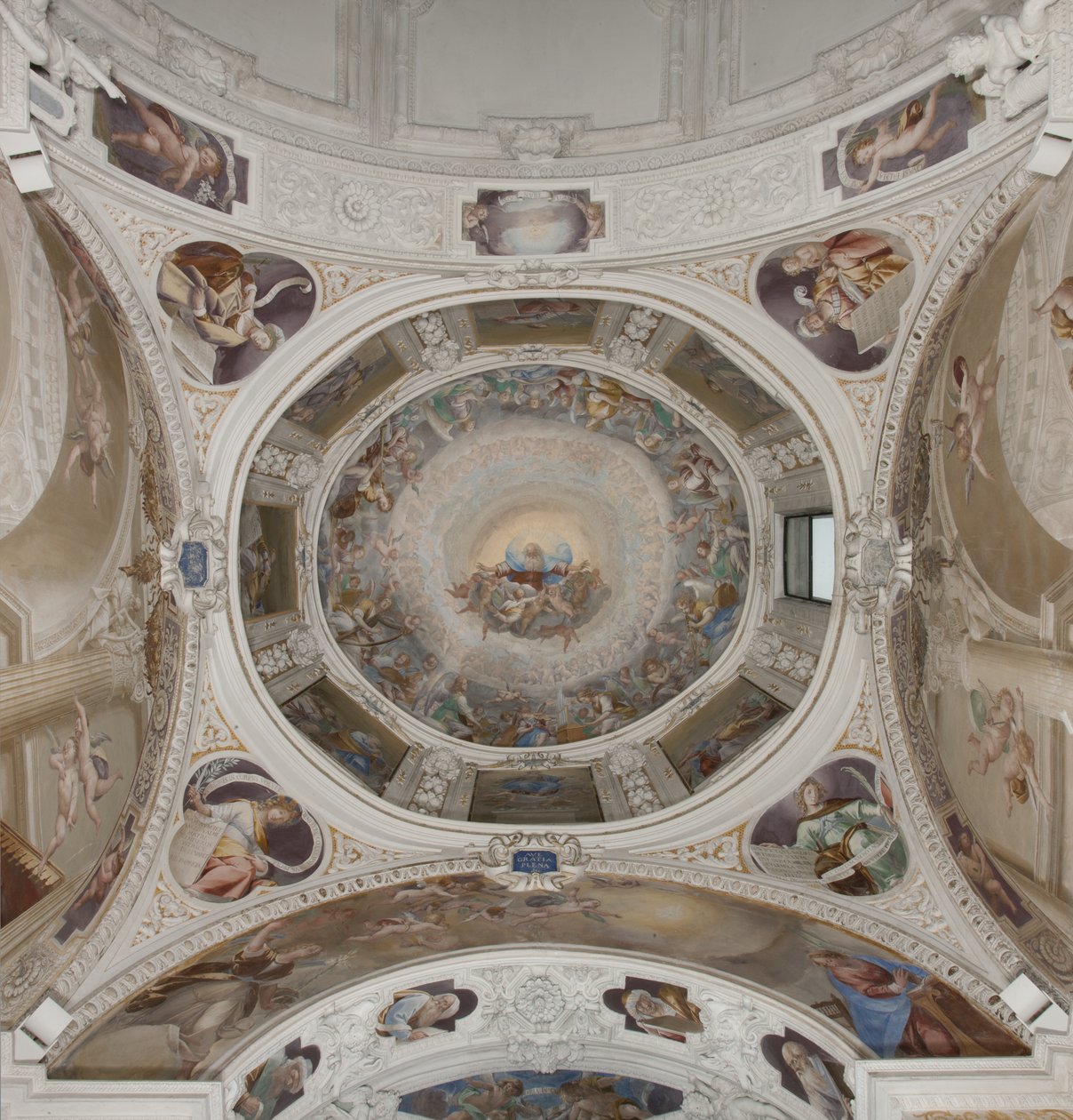 Paradiset med den evige fadern, ca 1623-34 (fresk) (detalj av 3496185) av Isidoro Bianchi