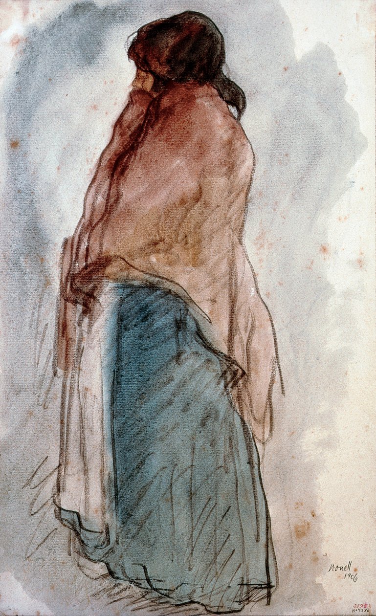 "" La femme a la kanna "" (Den med tillbringaren) Akvarell av Isidre Nonell i Monturiol (1873-1911). 1906 Barcelona. Kataloniens nationalmuseum för konst. av Isidro Nonell