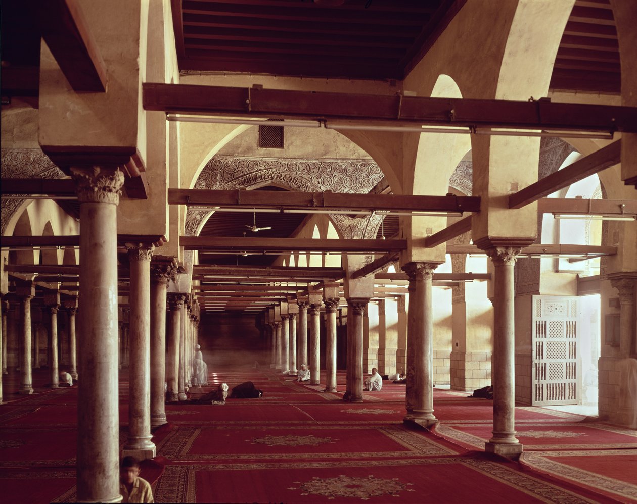 Qibla Liwan i moskén i Al-Azhar, 970 e.Kr av Islamic School