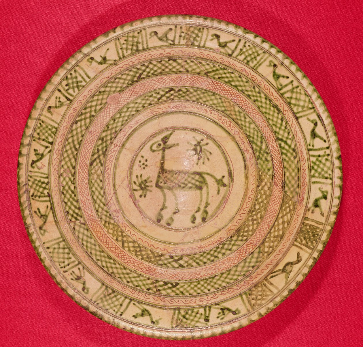 Fat dekorerad med en åsna, från Iran, Seljukperiod, 1100-1200-talet (keramik) av Islamic School
