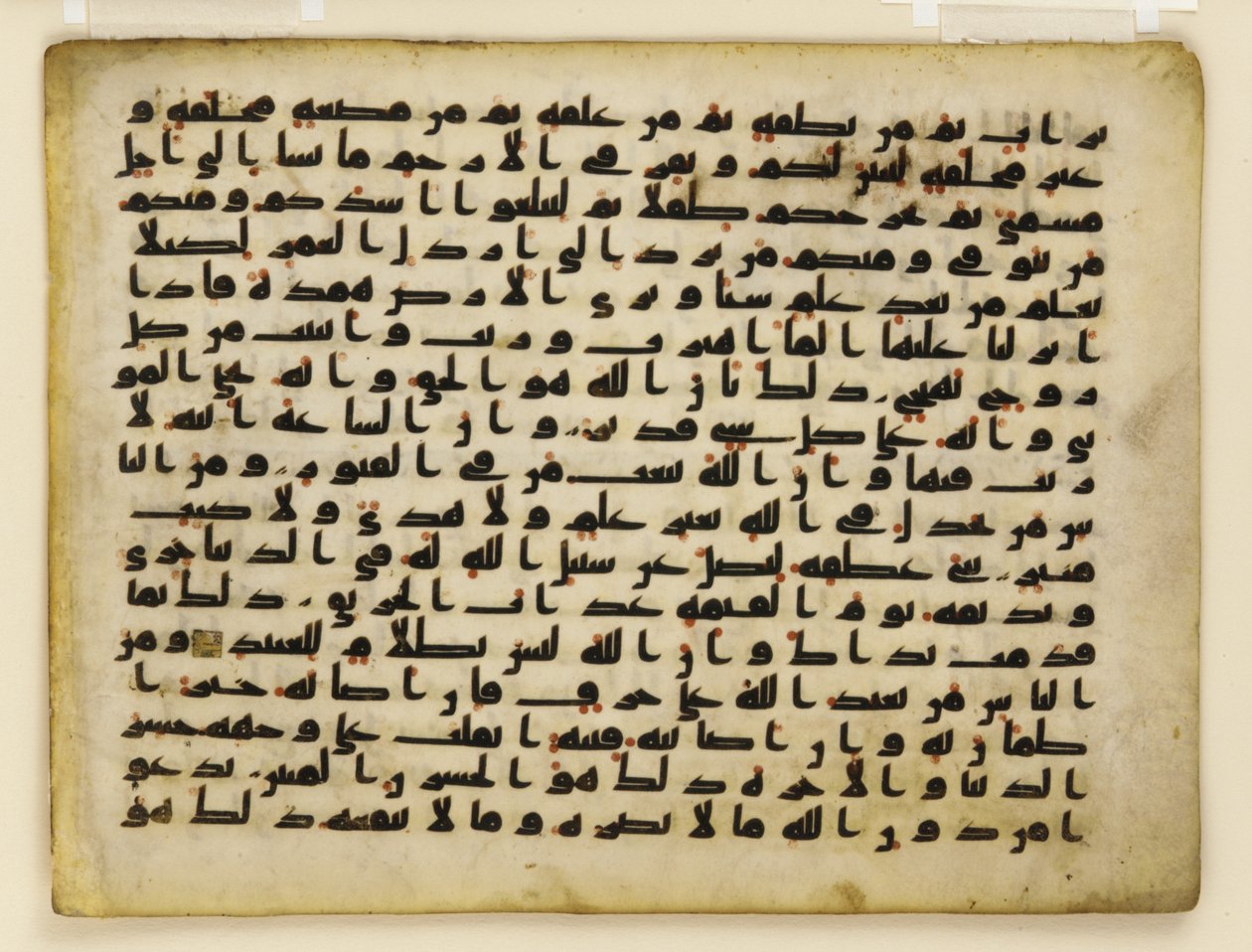 F1929.71 verso, Folio från en Koran, Främre Orienten eller Nordafrika (bläck, guld och färg på pergament) av Islamic School