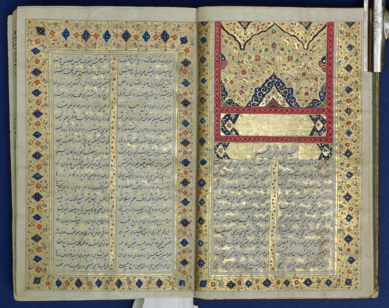Upplysta sidor från ett manuskript av Hafez, Zand Period style, 1790 av Islamic School