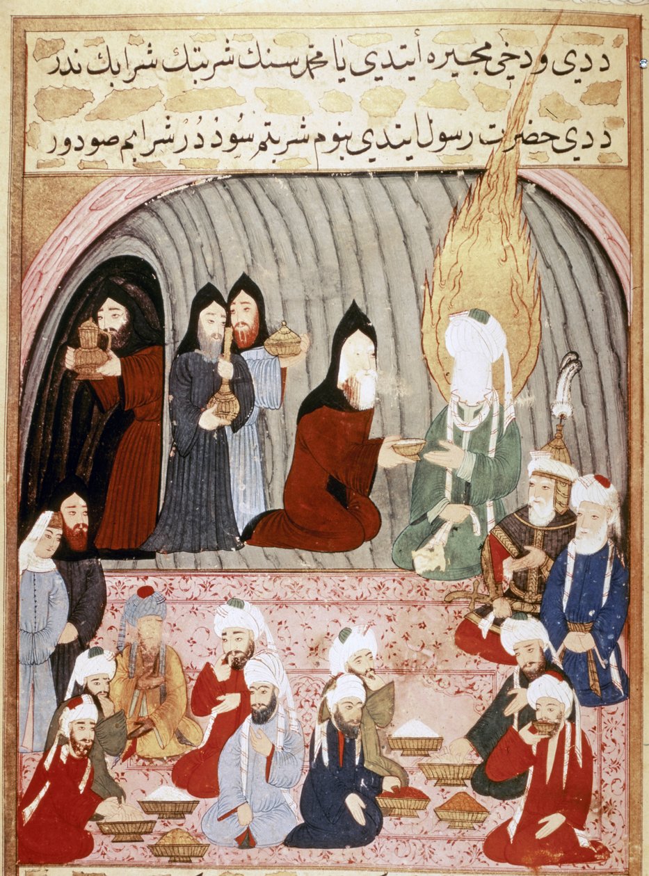MUHAMMAD: Kristna munkar serverar en måltid till Muhammed under hans resa till Syrien av Islamic School