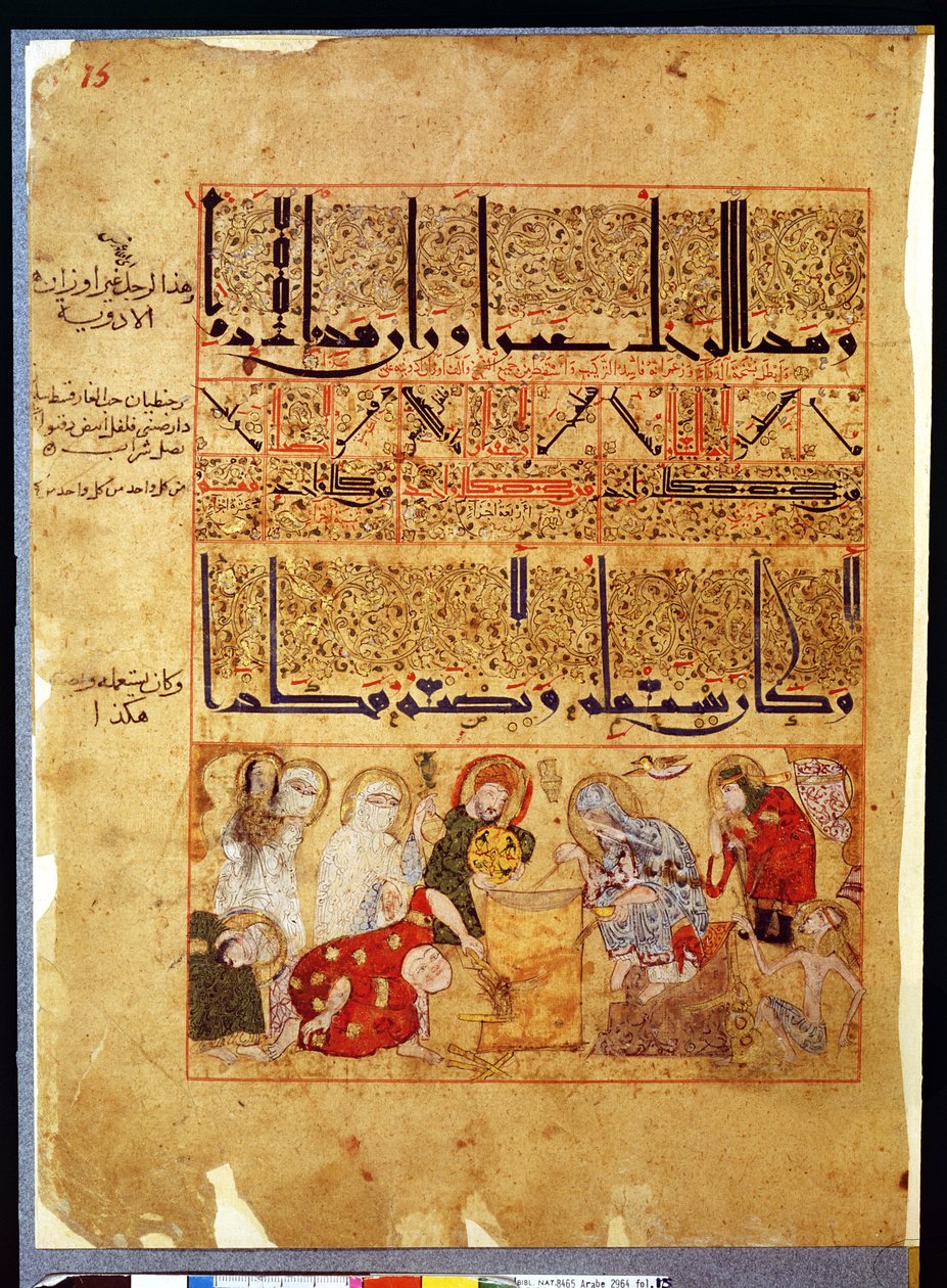 Ms. Arabe 2964 fol.15 från Treatise of Theriac after Galien, 1217 av Islamic School