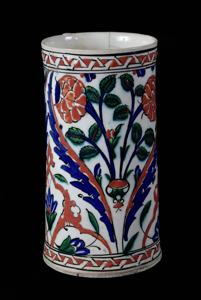 Kruka med en blomdekor, Iznik (keramik) av Islamic School