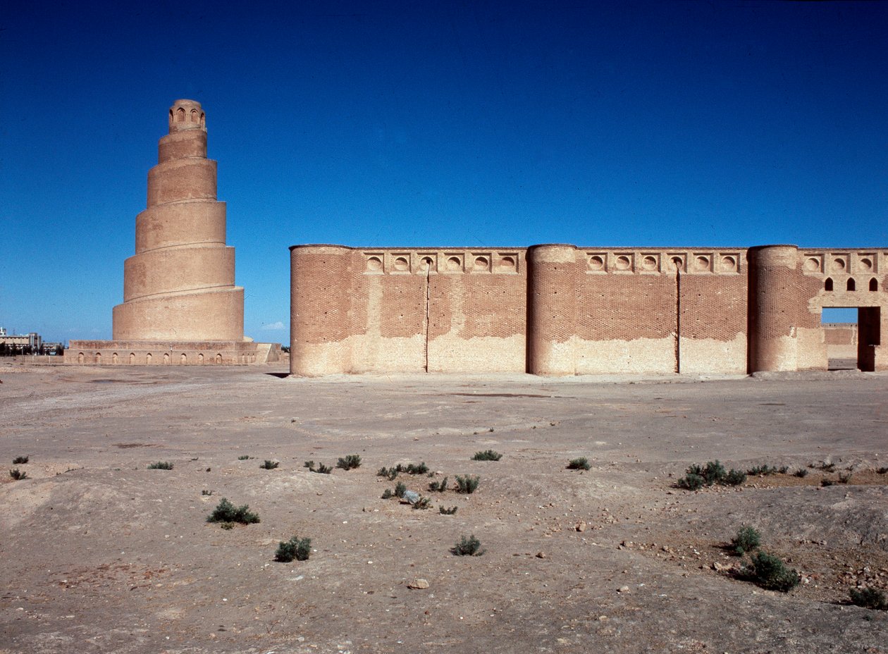 Utsikt över den stora moskén och hans minaret, Malwiya-tornet, 847-852 av Islamic School