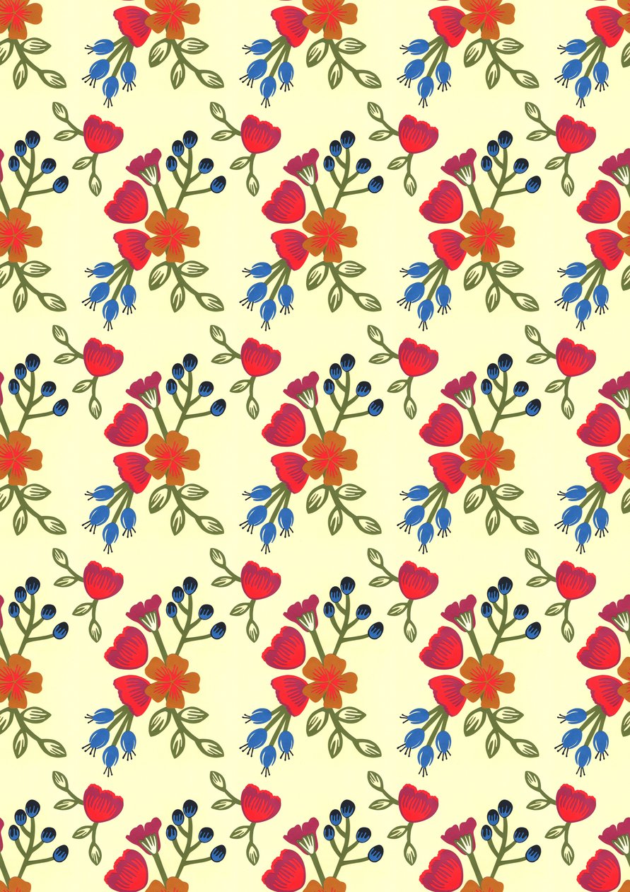 Flora print, 2015 (klippt papper) av Isobel Barber