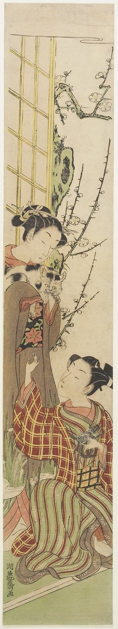 (Katt och mus), ca 1780 av Isoda Koryusai