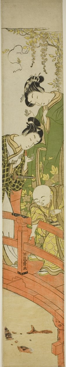 Mata karpen på Kameido av Isoda Koryusai