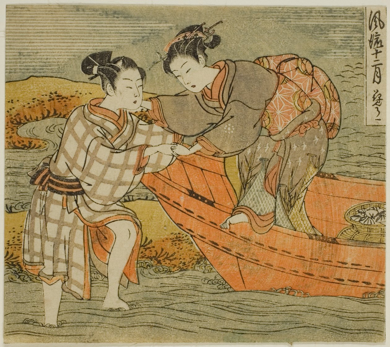 Den tredje månaden (Hanamizuki), från serien "Fashionable Twelve Months (Furyu juni tsuki)" av Isoda Koryusai