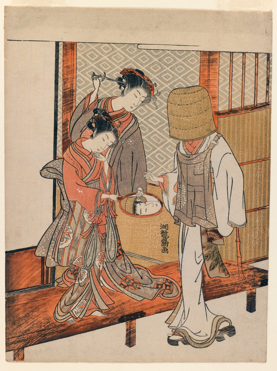 The Vain Disguise, c.1770 (träblock i färg) av Isoda Koryusai