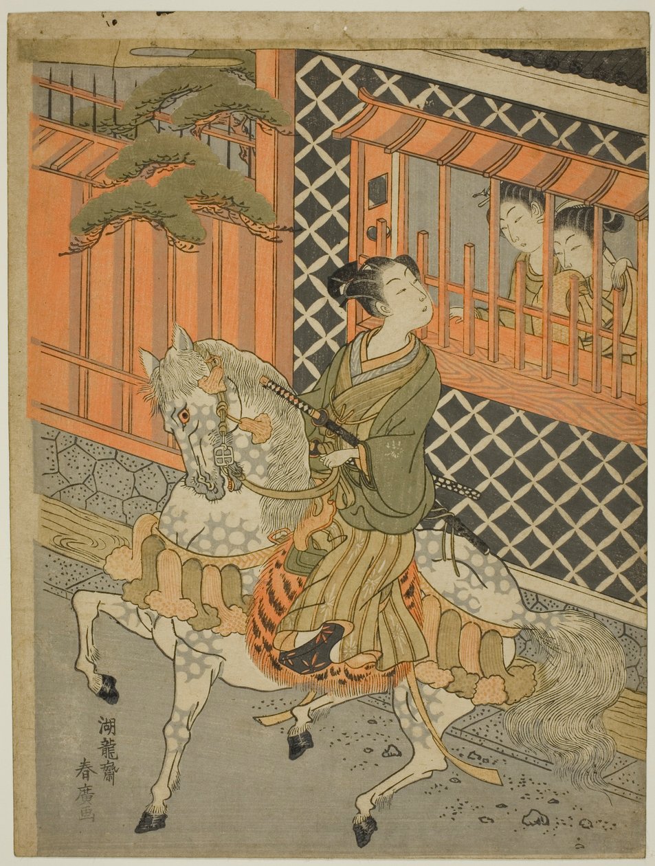 Ung samuraj till häst av Isoda Koryusai