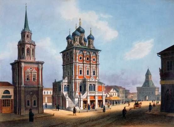St. Nicolas Church på Ilynka Street i Moskva, 1840-talet av Isodore Laurent Deroy
