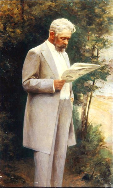 Porträtt av författaren Nikolay G. Garin (1852-1906) 1905 av Israel Abramovich Pass