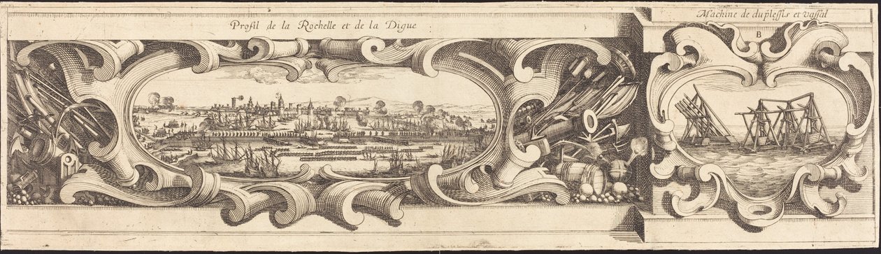 Belägringen av La Rochelle [skylt 16 av 16; uppsättningen omfattar 1952.8.97-112] av Israel Henriet or Abraham Bosse after Jacques Callot