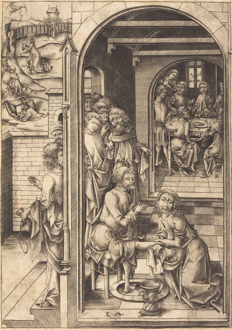 Kristus tvättar apostlarnas fötter, ca. 1480. av Israhel van Meckenem