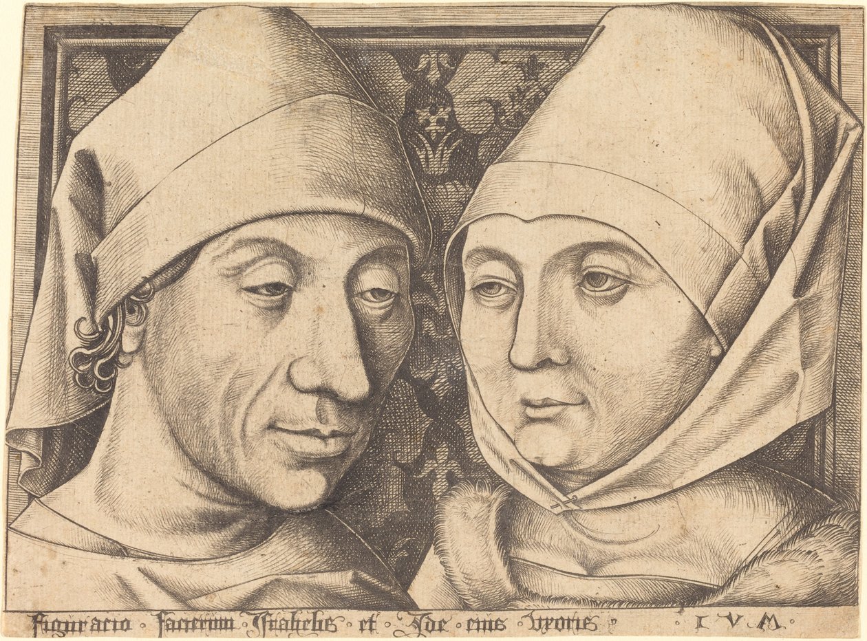 Dubbelporträtt av Israhel van Meckenem och hans fru Ida, ca. 1490. av Israhel van Meckenem