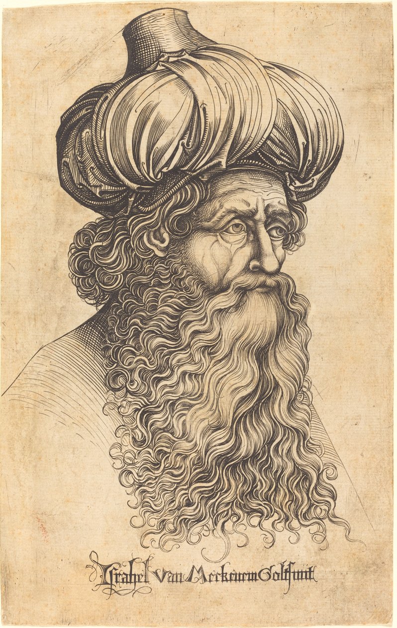 Chef för en äldre man, ca. 14801490. av Israhel van Meckenem