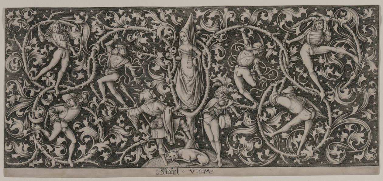 Prydnad med Dance of the Lovers av Israhel van Meckenem