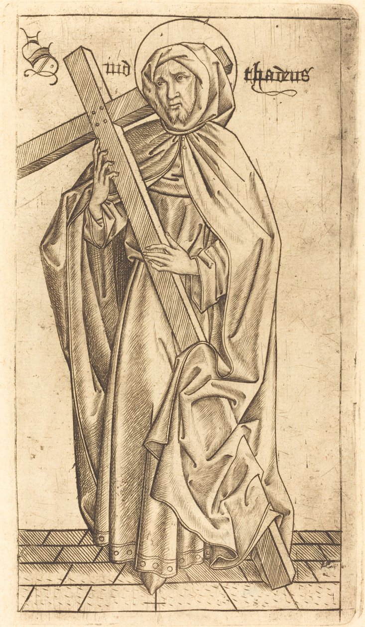 Sankt Judas Thaddeus eller Sankt Simon, ca. 14701480. av Israhel van Meckenem