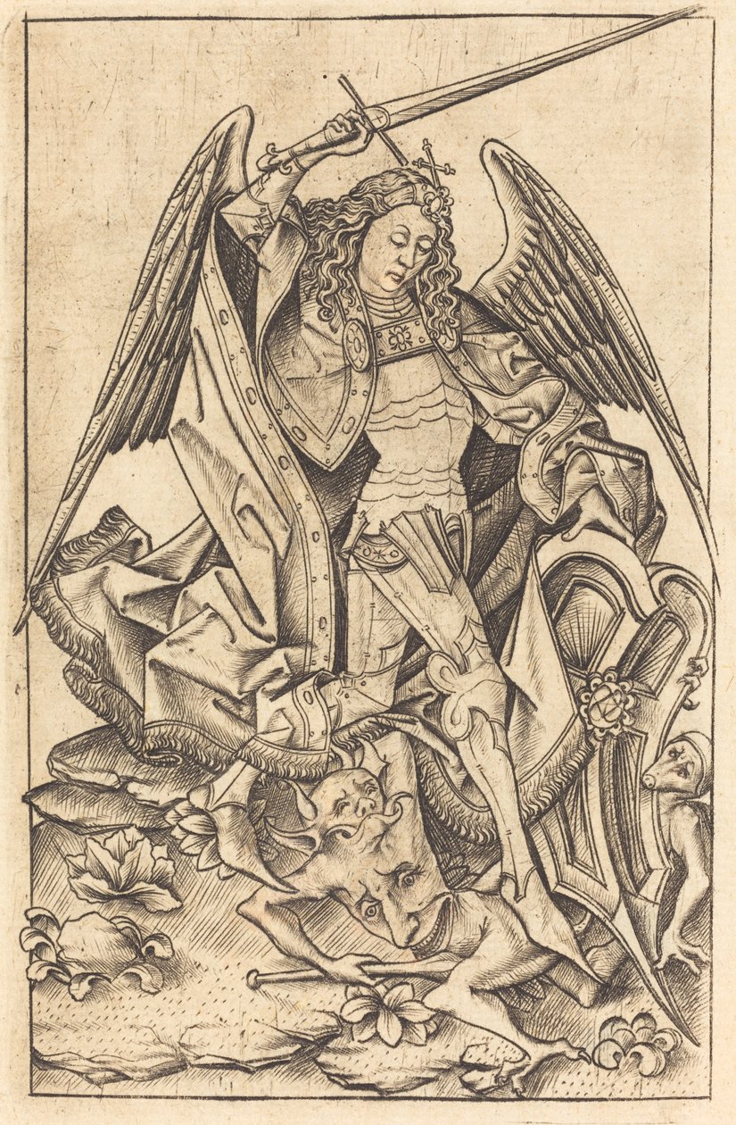 Sankt Mikael, ca. 14701480. av Israhel van Meckenem